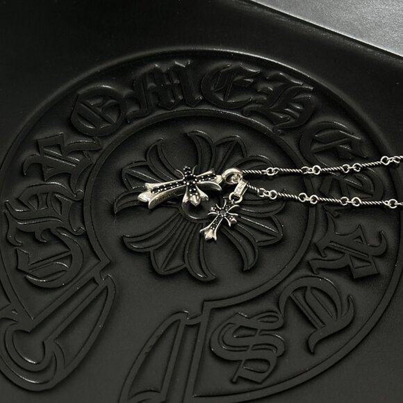 Chrome Hearts Double Cross Silver Necklace - Picture 3 of 5